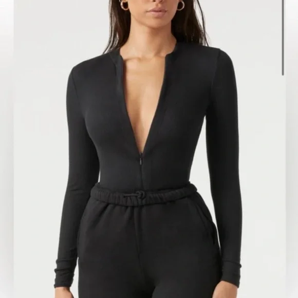 NUDE joah brown invisible zip long sleeve top
